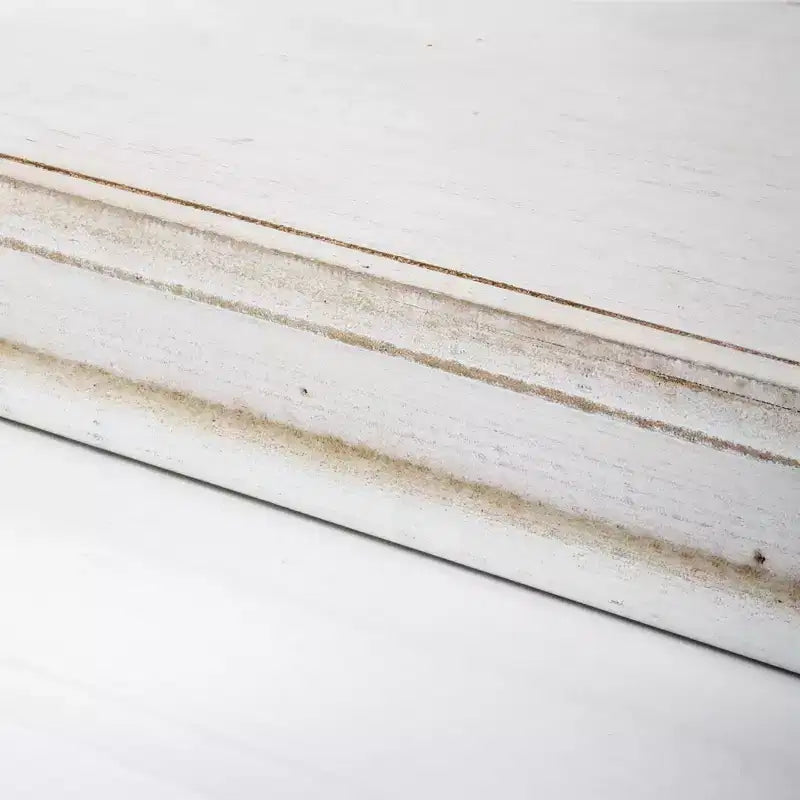 Mensole angolari galleggianti in legno sbiancato da 8" x 16" bianco - Stoccaggio rustico da fattoria in MDF, nessun assemblaggio richiesto