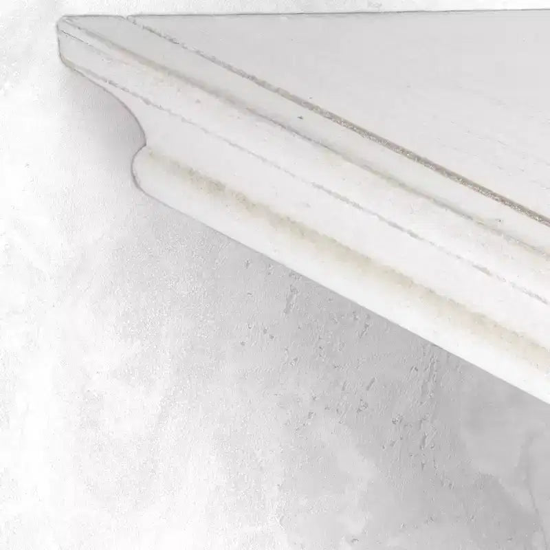 Mensole angolari galleggianti in legno sbiancato da 8" x 16" bianco - Stoccaggio rustico da fattoria in MDF, nessun assemblaggio richiesto