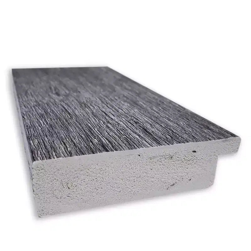 Specchio da pavimento/appoggio con cornice rustica effetto corteccia, 74x165 cm, grigio - Polistirene, nessun montaggio richiesto