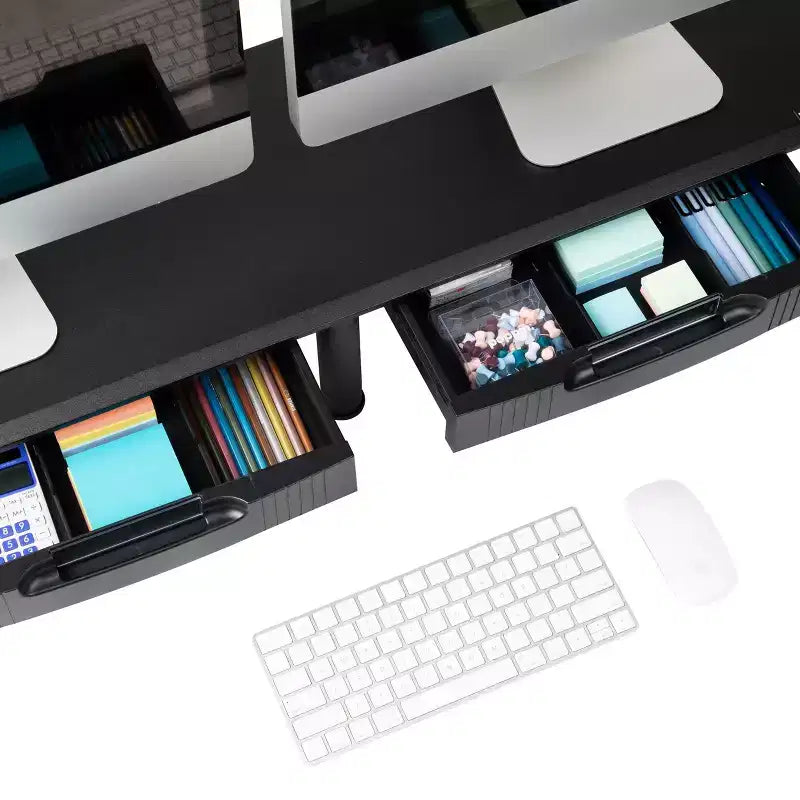 Organizzatore da scrivania per ufficio, 38,5"L x 11"P x 2,55-6,5"A, nero
