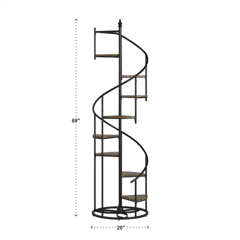 Scaffale espositore a spirale in metallo con finitura nera Chelsey