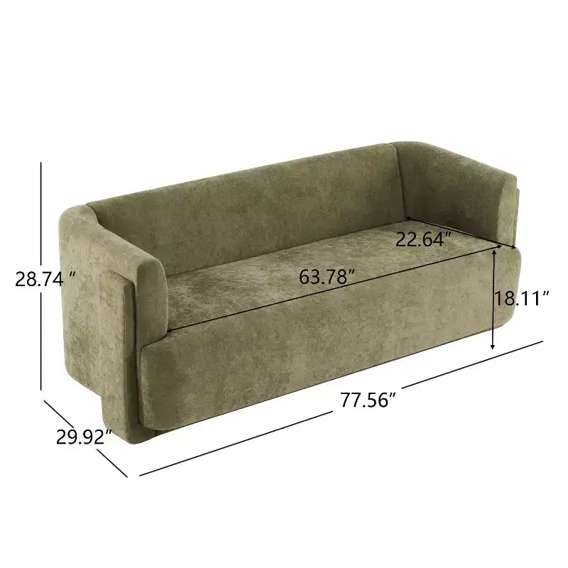 Karsen 77.56 Divano moderno a 3 posti in legno imbottito