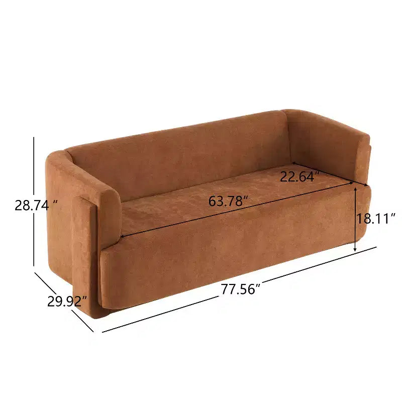 Karsen 77.56 Divano moderno a 3 posti in legno imbottito