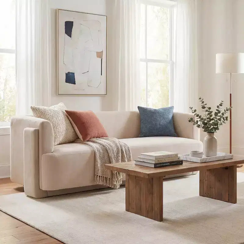 Karsen 77.56 Divano moderno a 3 posti in legno imbottito