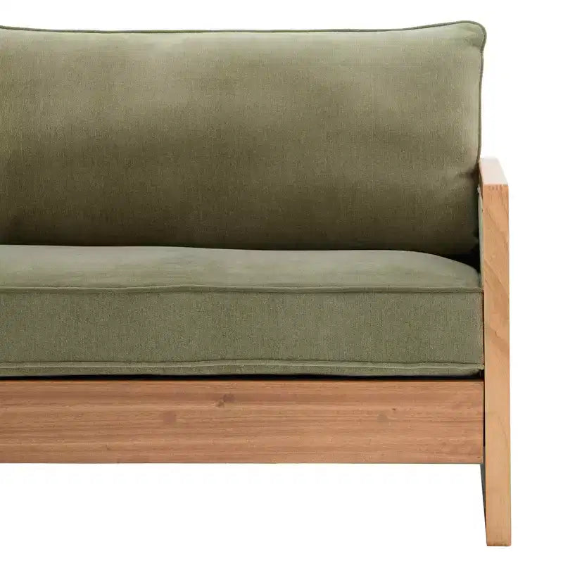 Divano a 3 posti Emanuelle 77,8'' moderno in legno di caucciù e ciniglia