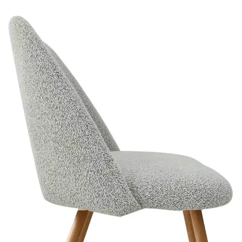 Tavolo da Pranzo Rotondo da 35" per 4 Persone, Tavolo a Colonna Bianco e Sedie Imbottite in Bouclé con Gambe in Metallo, Ideale per Piccoli Spazi