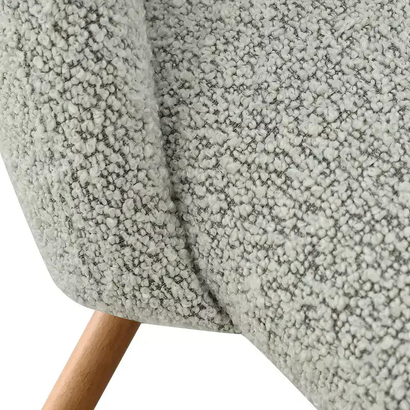 Tavolo da Pranzo Rotondo da 35" per 4 Persone, Tavolo a Colonna Bianco e Sedie Imbottite in Bouclé con Gambe in Metallo, Ideale per Piccoli Spazi