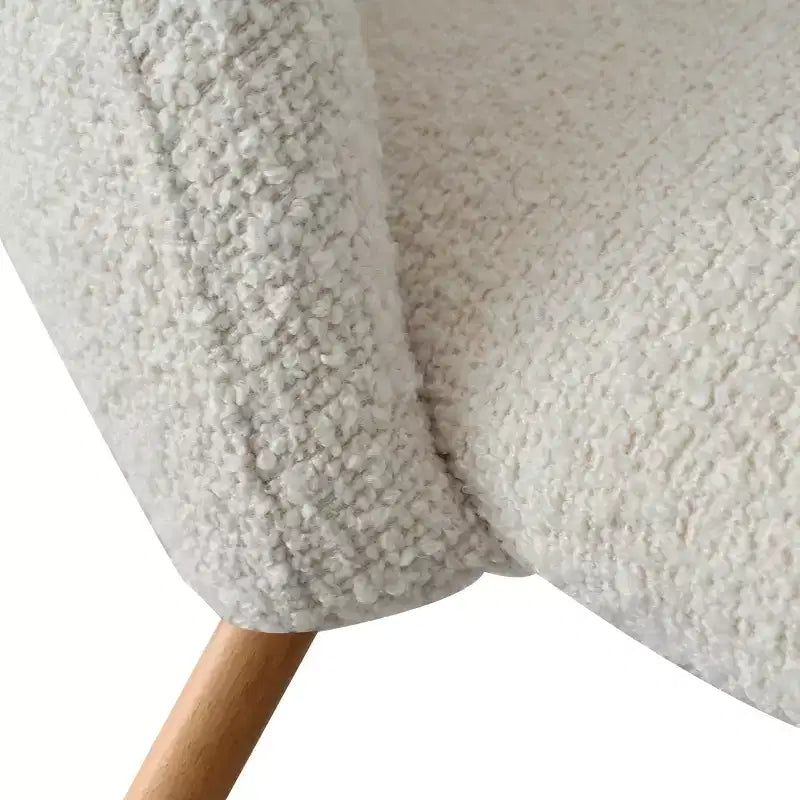 Tavolo da Pranzo Rotondo da 35" per 4 Persone, Tavolo a Colonna Bianco e Sedie Imbottite in Bouclé con Gambe in Metallo, Ideale per Piccoli Spazi