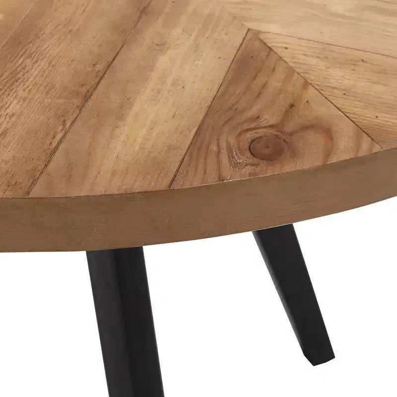 Tavolo da pranzo Jolana con piano in rovere e finitura nera