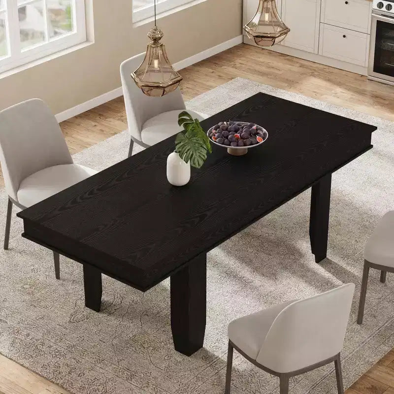 Tavolo da pranzo allungabile da 160 cm a 220 cm per 6-10 persone, tavolo da cucina in stile rustico con struttura robusta in legno, grande tavolo rettangolare per sala da pranzo