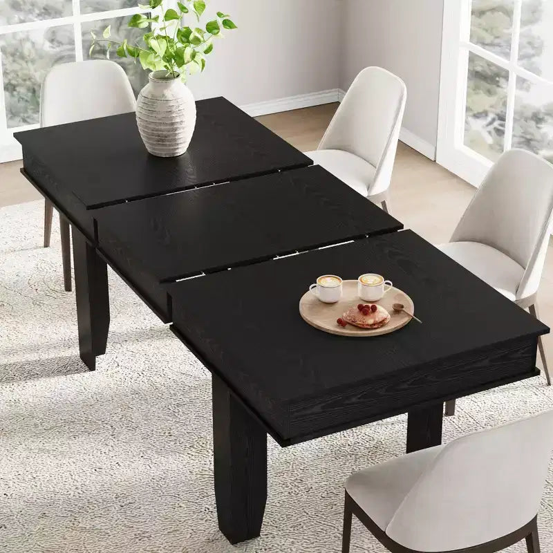 Tavolo da pranzo allungabile da 160 cm a 220 cm per 6-10 persone, tavolo da cucina in stile rustico con struttura robusta in legno, grande tavolo rettangolare per sala da pranzo
