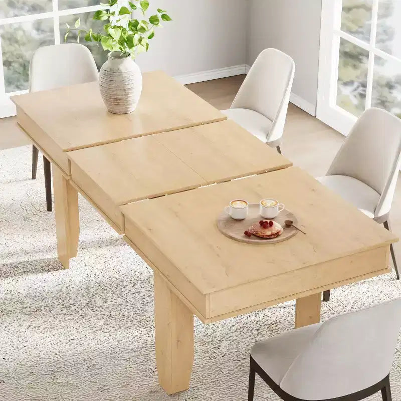 Tavolo da pranzo allungabile da 160 cm a 220 cm per 6-10 persone, tavolo da cucina in stile rustico con struttura robusta in legno, grande tavolo rettangolare per sala da pranzo