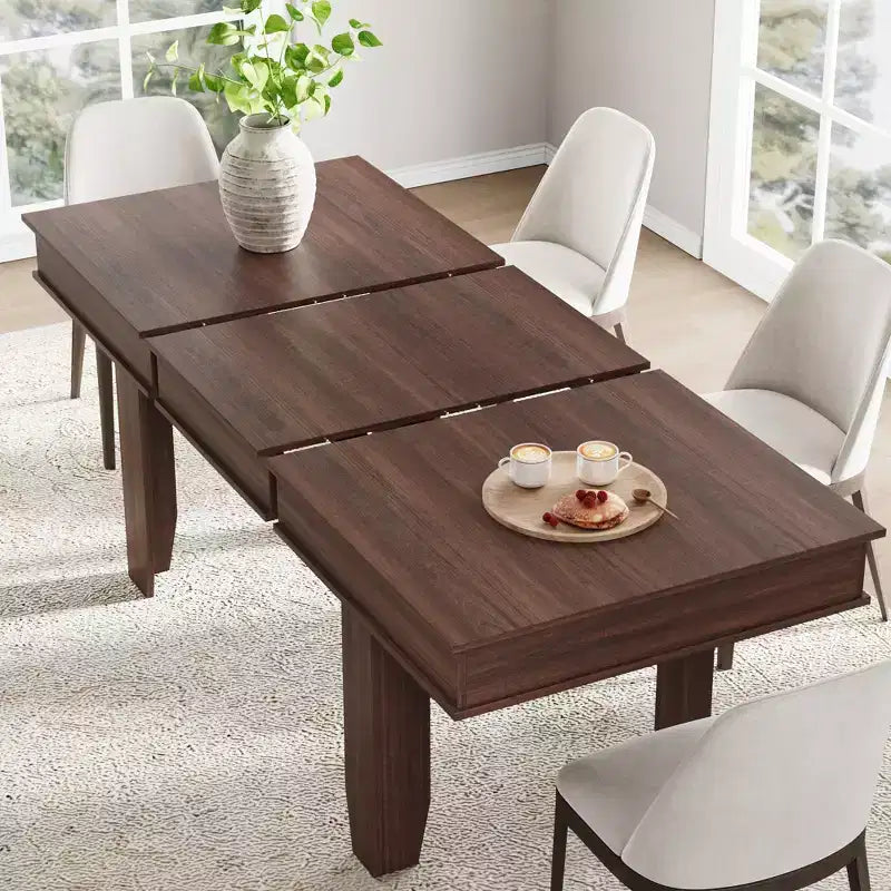 Tavolo da pranzo allungabile da 160 cm a 220 cm per 6-10 persone, tavolo da cucina in stile rustico con struttura robusta in legno, grande tavolo rettangolare per sala da pranzo