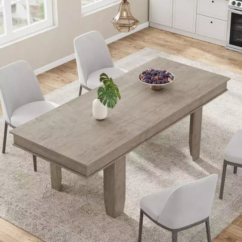 Tavolo da pranzo allungabile da 160 cm a 220 cm per 6-10 persone, tavolo da cucina in stile rustico con struttura robusta in legno, grande tavolo rettangolare per sala da pranzo