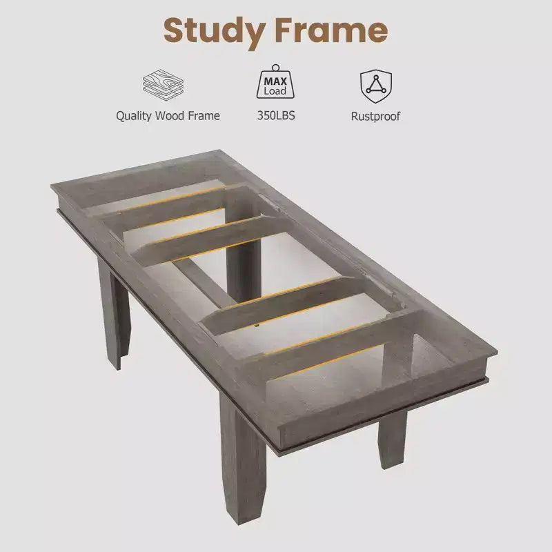Tavolo da pranzo allungabile da 160 cm a 220 cm per 6-10 persone, tavolo da cucina in stile rustico con struttura robusta in legno, grande tavolo rettangolare per sala da pranzo