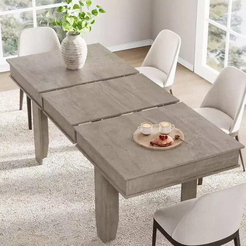 Tavolo da pranzo allungabile da 160 cm a 220 cm per 6-10 persone, tavolo da cucina in stile rustico con struttura robusta in legno, grande tavolo rettangolare per sala da pranzo