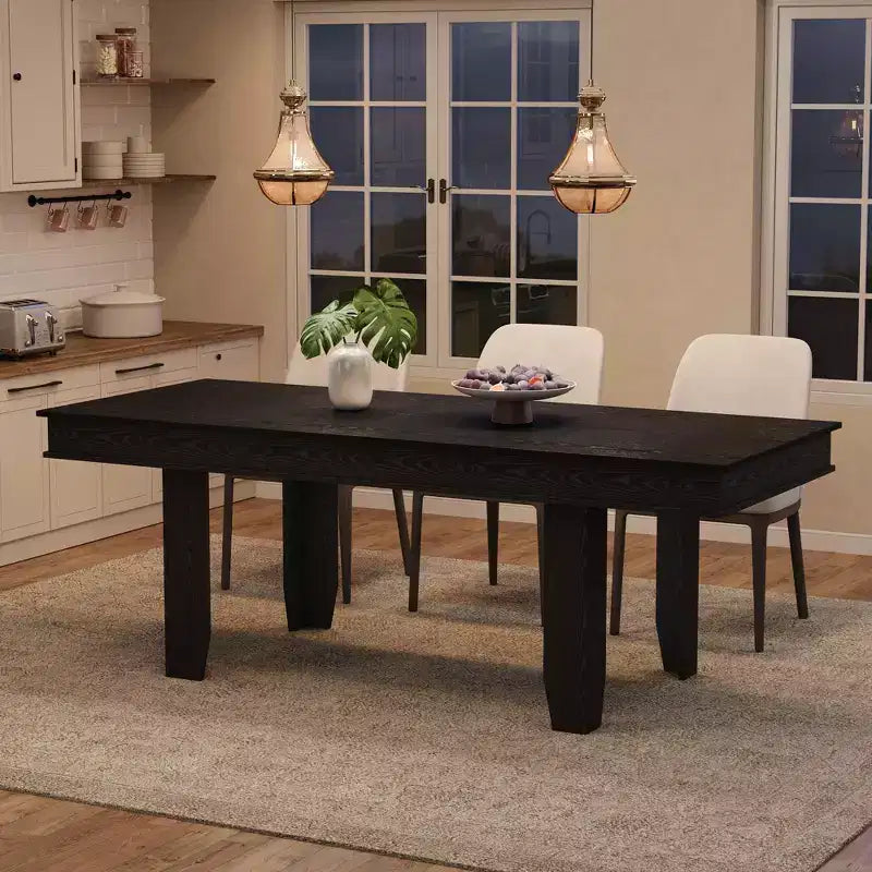 Tavolo da pranzo allungabile da 160 cm a 220 cm per 6-10 persone, tavolo da cucina in stile rustico con struttura robusta in legno, grande tavolo rettangolare per sala da pranzo