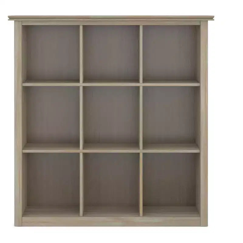 Libreria e Unità Contenitore Transizionale Stratford in LEGNO MASSICCIO a 9 cubi da 45 pollici x 43 pollici
