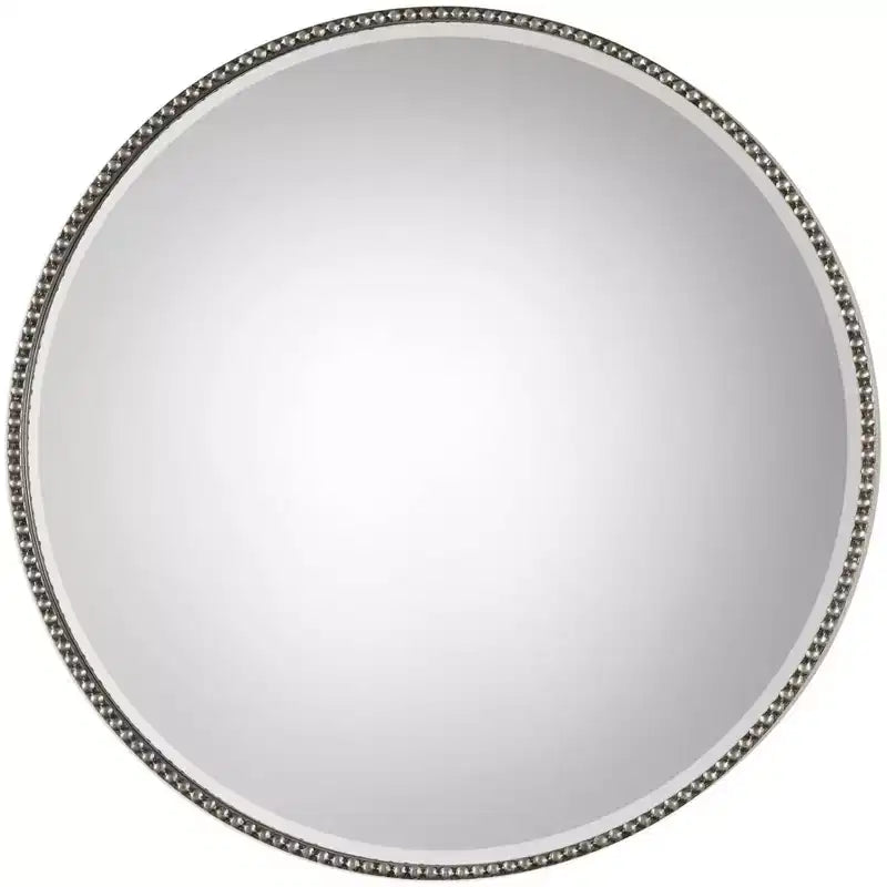 Uttermost Stefania Antiqued Silver Leaf 40 Round Oversized Mirror