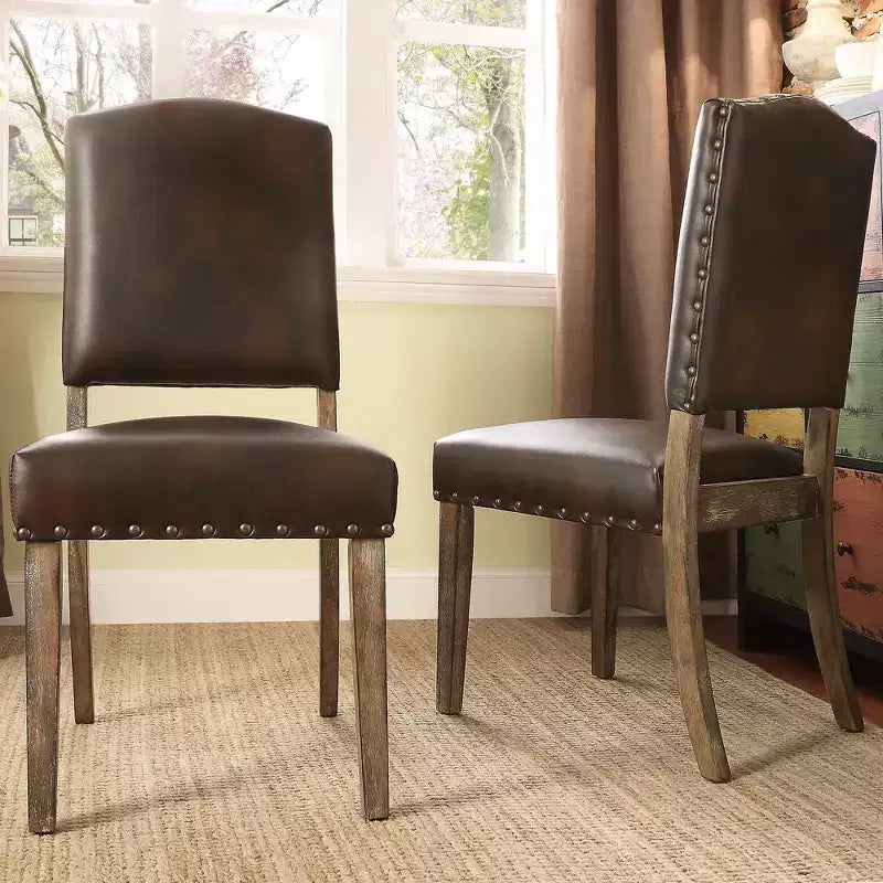 Sedie da pranzo imbottite Cobble Hill Nailhead