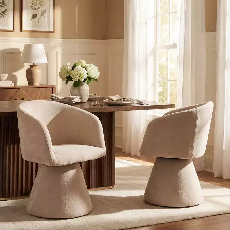 Sedie da pranzo Chai Modern con rivestimento in metallo e girevoli a 180 gradi