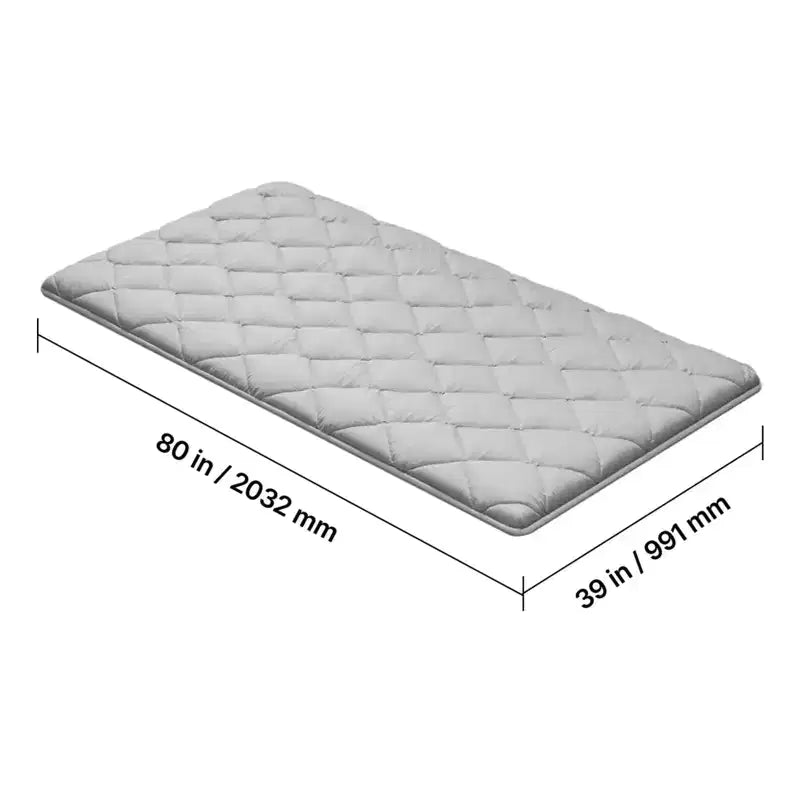 Materassino Tatami Giapponese, Materasso Tatami Giapponese Pieghevole per Letto Singolo, Materasso Futon con Borsa per il Trasporto, Materassino da Pavimento a 9 Strati, 203 x 99 x 6,3 cm, Grigio
