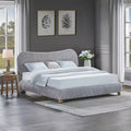 GDFStudio Lunara Contemporary Queen Size Upholstered Platform Bed with Bun Feet