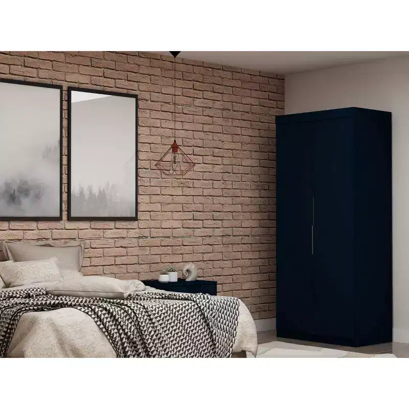 Armadio componibile Mulberry 2.0 blu: MDF composito, ferramenta in metallo, kit anti-ribaltamento incluso