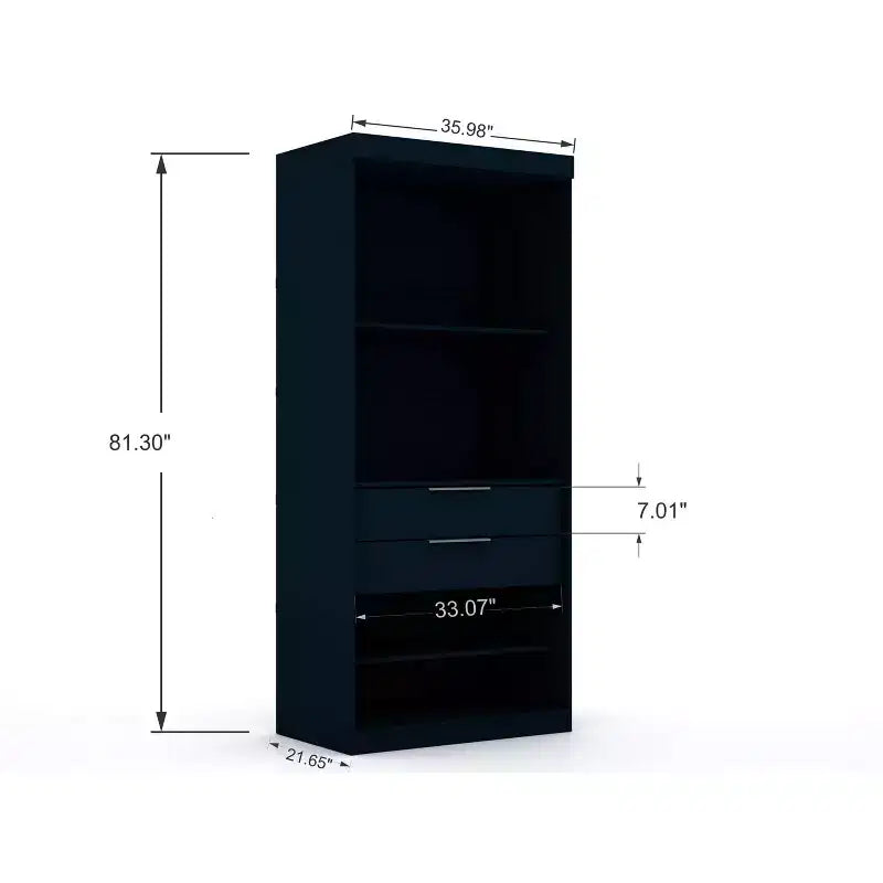 Armadio componibile Mulberry 2.0 blu: MDF composito, ferramenta in metallo, kit anti-ribaltamento incluso