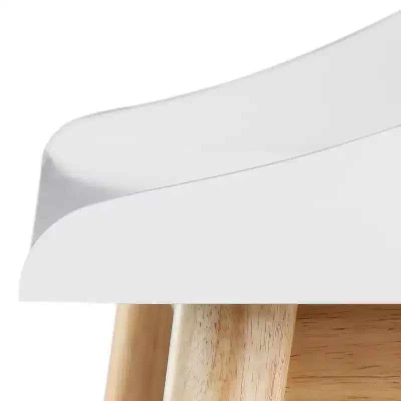 Scrittoio Alton bianco: design moderno di metà secolo, vani a giorno, gambe in legno di hevea