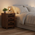 Sawyer 3 Drawer Cabinet Brown - Adore Decor: Bohemian Style, Wood Veneer, Living Room Furniture