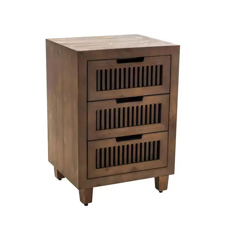 Cassettiera Sawyer a 3 cassetti Marrone: Stile bohémien, Impiallacciatura in legno, Mobili per soggiorno