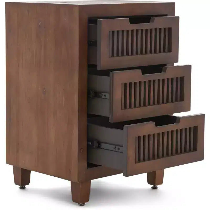 Cassettiera Sawyer a 3 cassetti Marrone: Stile bohémien, Impiallacciatura in legno, Mobili per soggiorno