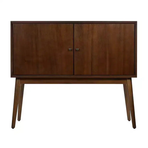 Brookline 2 Door Storage Cabinet Classic Walnut - Adore Decor: Mid-Century Modern, Acacia Veneer, Divided Storage