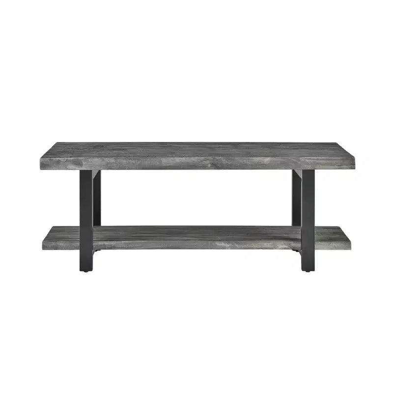 Panca in metallo e legno Pomona grigio ardesia