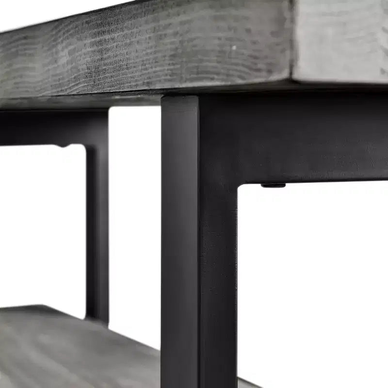 Panca in metallo e legno Pomona grigio ardesia