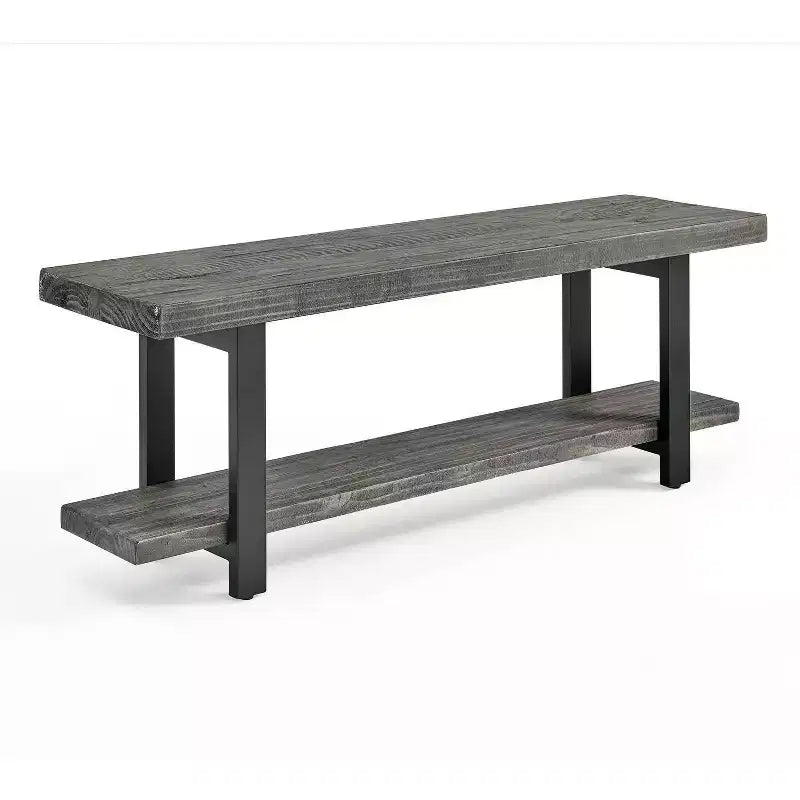 Panca in metallo e legno Pomona grigio ardesia