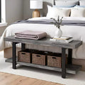 Panca in metallo e legno Pomona grigio ardesia