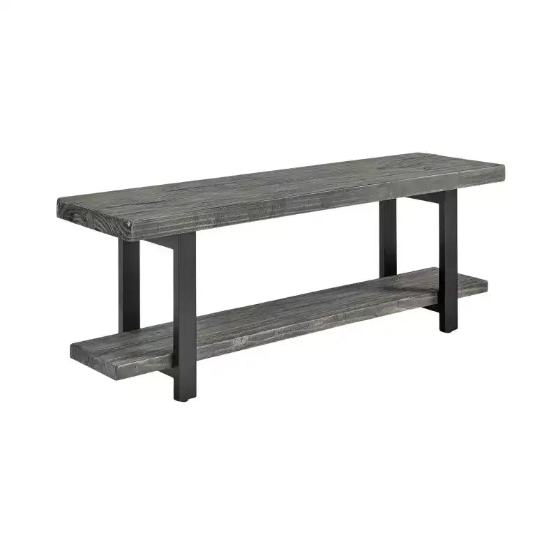 Panca in metallo e legno Pomona grigio ardesia