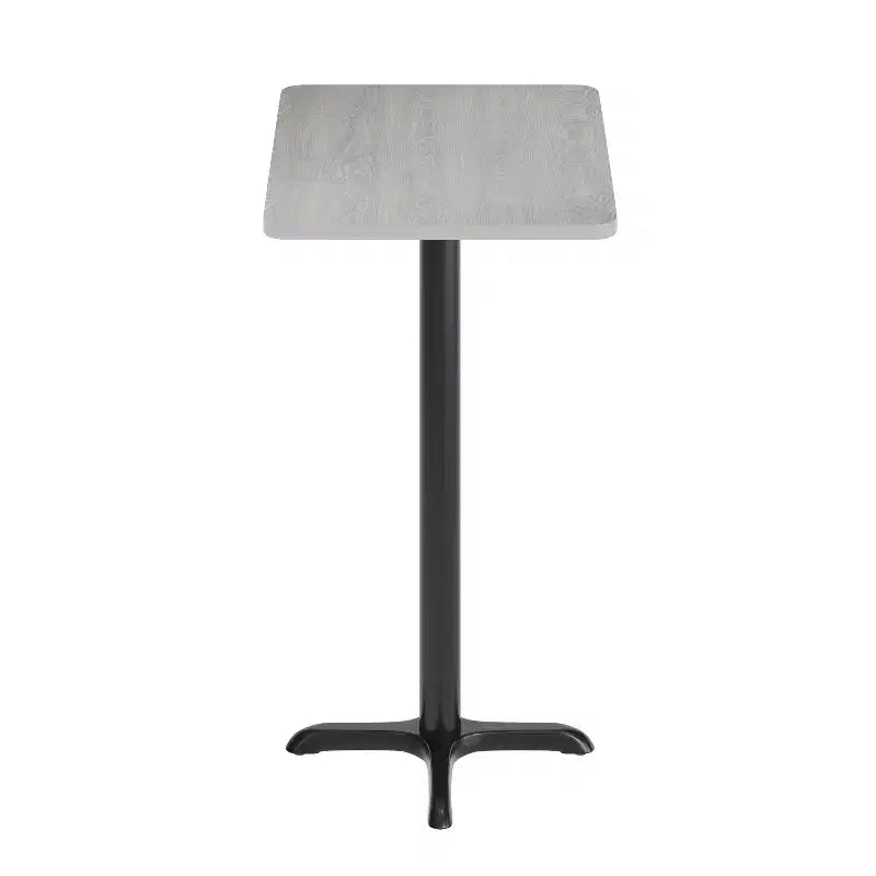 Piano tavolo rettangolare in laminato da 24'' x 30'' con base tavolo altezza bar da 22'' x 22''