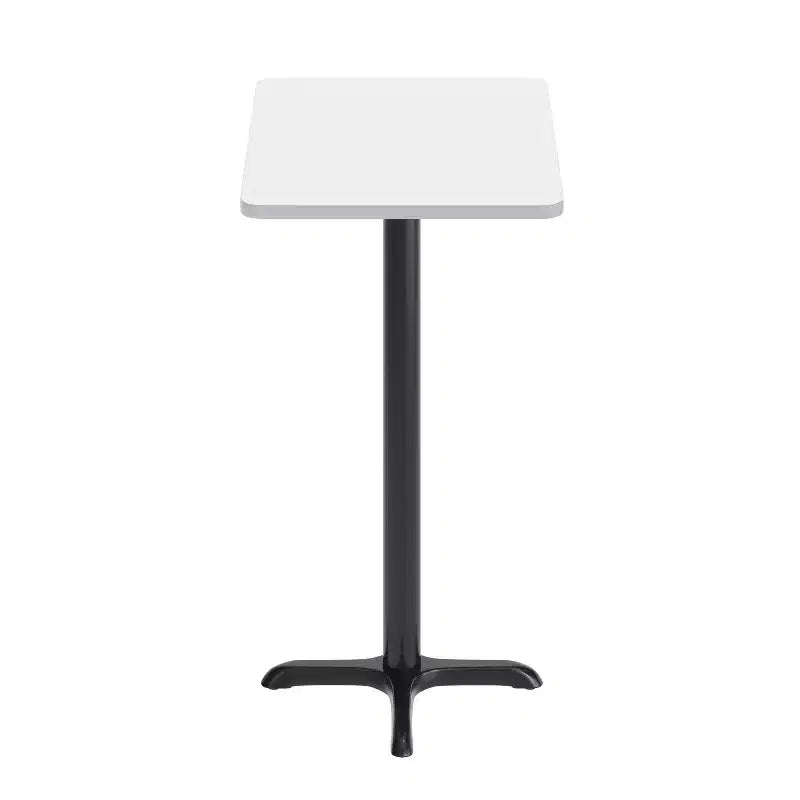 Piano tavolo rettangolare in laminato da 24'' x 30'' con base tavolo altezza bar da 22'' x 22''