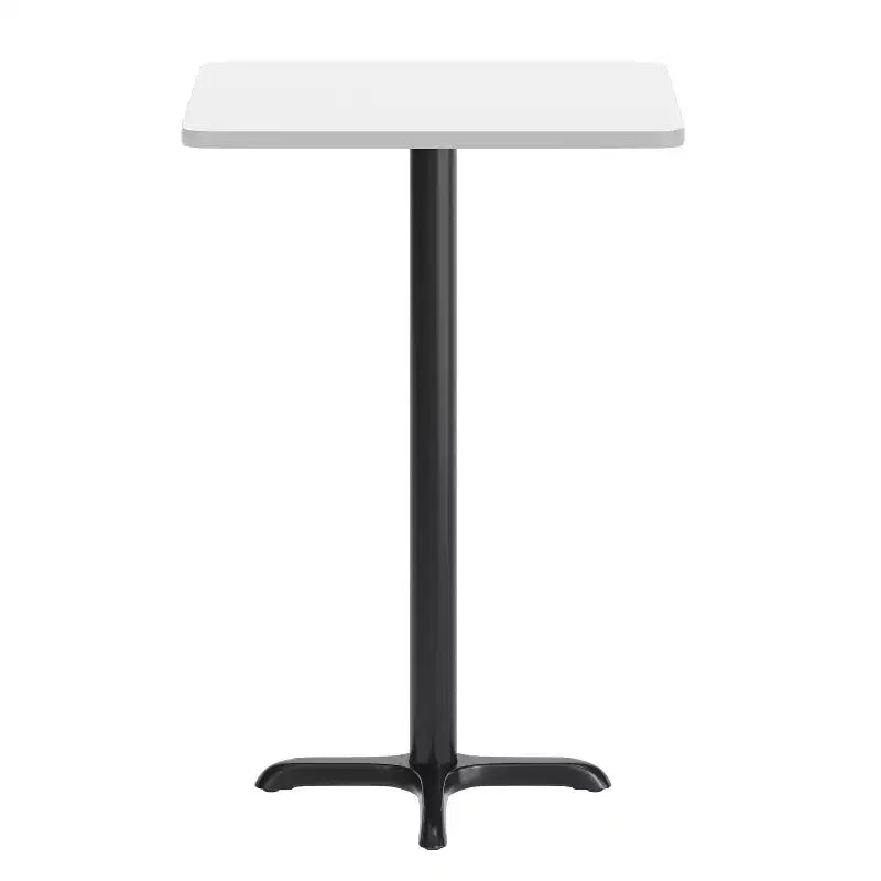 Piano tavolo rettangolare in laminato da 24'' x 30'' con base tavolo altezza bar da 22'' x 22''