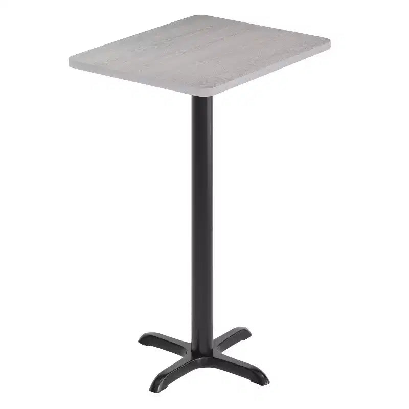Piano tavolo rettangolare in laminato da 24'' x 30'' con base tavolo altezza bar da 22'' x 22''