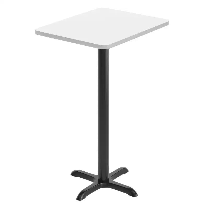Piano tavolo rettangolare in laminato da 24'' x 30'' con base tavolo altezza bar da 22'' x 22''