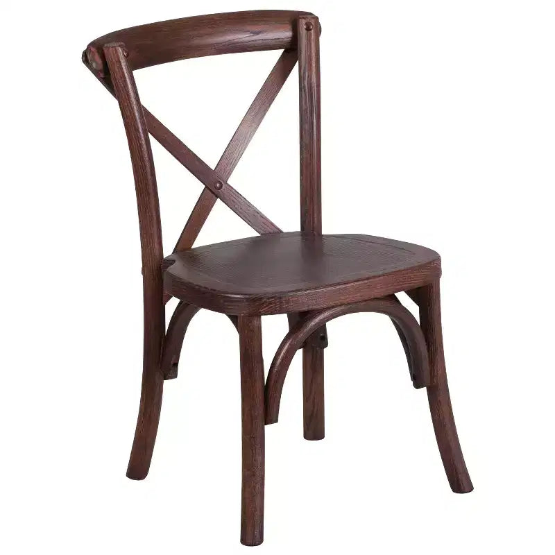 Flash Furniture HERCULES Series Stackable Kids Mahogany Wood Cross Back Chair